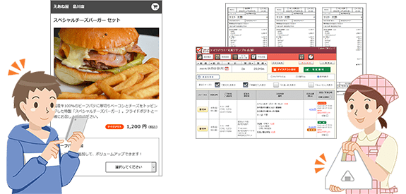 ネットからテイクアウトや自社デリバリーを注文